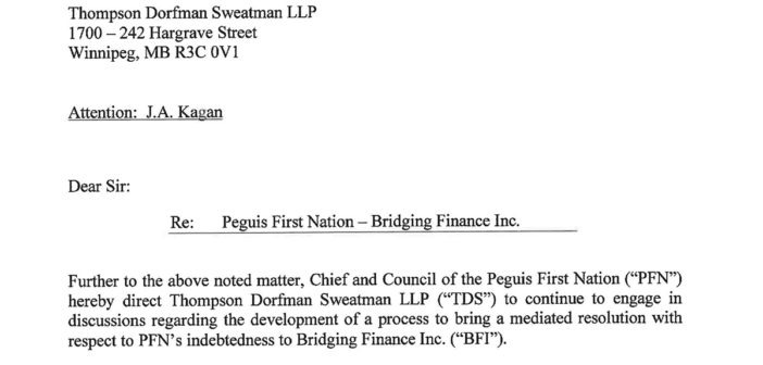Peguis First Nation – Bridging Finance Ince.